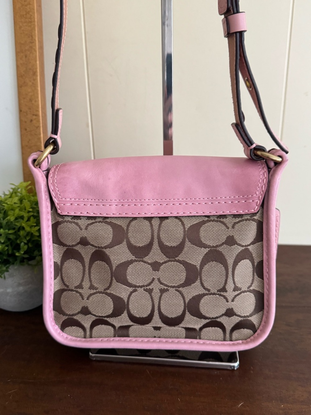Coach Limited Edition Bleecker Signature Jenny Bag #11593 Pink/Khaki w/Scarf - Picture 5 of 15
